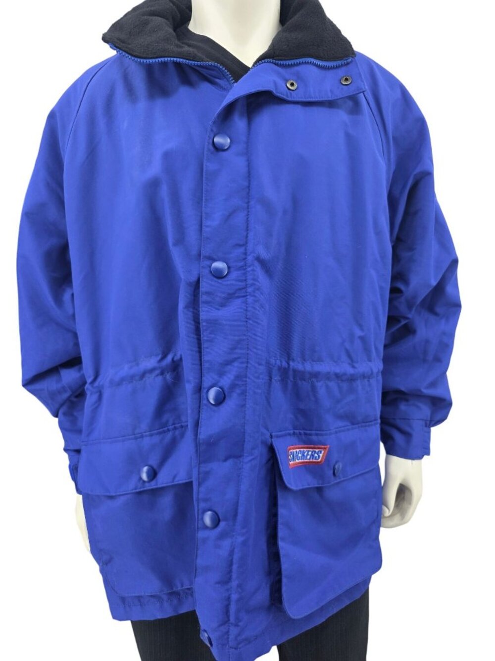 Snickers Fleece Lined Blue Nylon Hooded Jacket XL